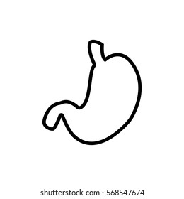  Human stomach icon flat.
