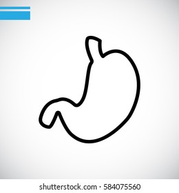  Human stomach icon flat.