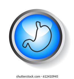  Human stomach icon flat.