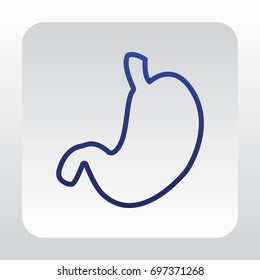  Human stomach icon flat.