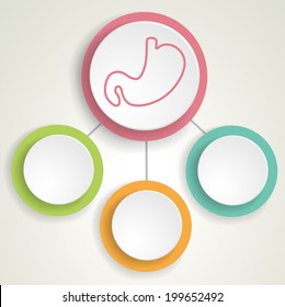 Human stomach. Infographic background. EPS 10 file. 