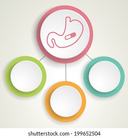 Human stomach. Infographic background. EPS 10 file. 