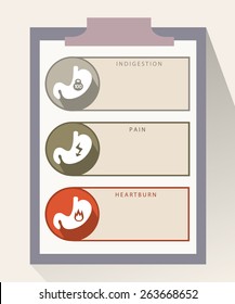 Human stomach. Infographics icons. Empty background. EPS 10 file.