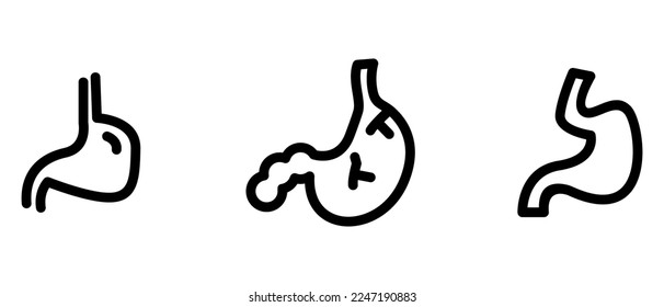 Human stomach. Internal organ, anatomy. Human stomach vector icon illustration isolated on white background.
