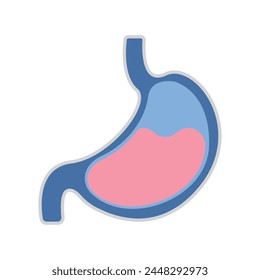 Human stomach. Internal organ, anatomy. Vector cartoon flat icon illustration isolated on white background.