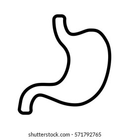 Human stomach line art vector icon for medical apps and websites