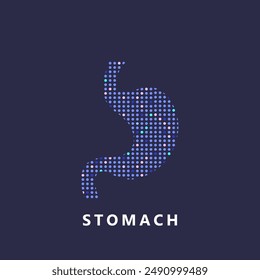 Human stomach Logo silhouette design vector template. simple icon stomach, gastrointestinal tract creative pixel art concept. abstract stomach care Logotype icon Vector illustration. EPS 10