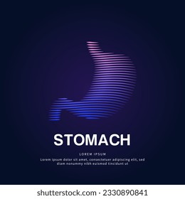 Human stomach medical structure. creative Vector logo stomach color silhouette on a dark background. EPS 10