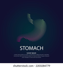 Human stomach medical structure. Modern Vector logo stomach color silhouette on a dark background. EPS 10