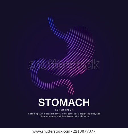 Human stomach medical structure. simple line art stomach Vector logotype illustration on dark background. stomach care logo vector template suitable for organization, company, or community. EPS 10