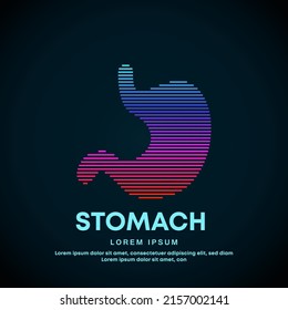 Human stomach medical structure. Vector logo stomach color silhouette on a dark background. EPS 10