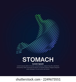 Human stomach medical structure. Vector logo stomach color silhouette on a dark background. EPS 10