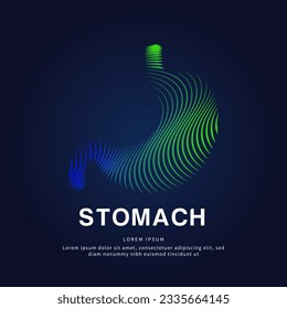 Human stomach medical structure. Vector logo stomach color silhouette on a dark background. EPS 10