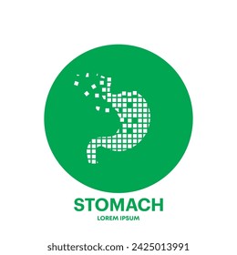 Icono del vector médico del estómago humano. Creativo Vector estómago aislado sobre un fondo blanco. plantilla de diseño de vector de logotipo de cuidado de estómago - EPS 10