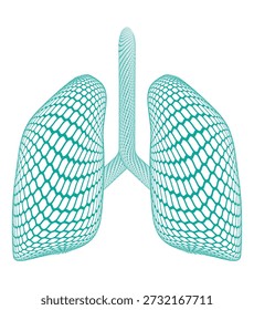 Human stomach mesh shaped 3D icon	
