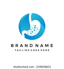 Human Stomach Organ Logo Design Vector Illustration