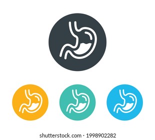 Human stomach organ vector icon set. Human stomach anatomy symbol