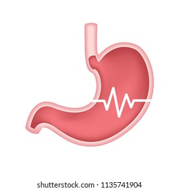 Human stomach pulse. Icon design. Illustration isolated on white background.