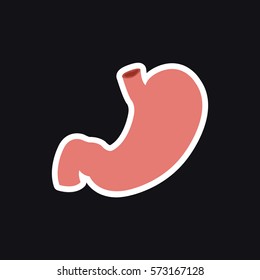 human stomach, sticker. vector illustration
