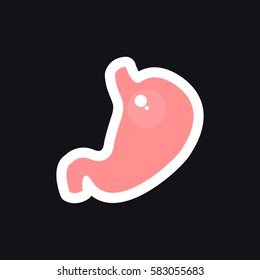 human stomach, sticker. vector illustration