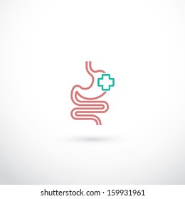 Human Stomach Symbol - Vector Illustration