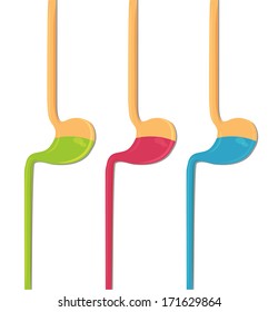 Human stomach three colors, simple medical illustration