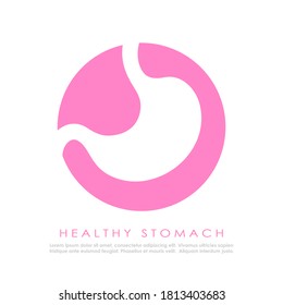 Human stomach vector logo on white background