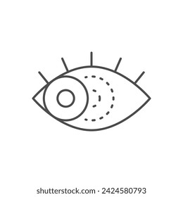 Human strabismus line outline icon