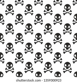 Human stylized skull and bones. Great for label, print, packaging, fabric. Modern design for the fabric.