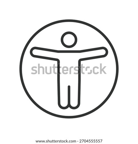 Human subject icon in line design. human subject, study participant, clinical volunteer, trial human on white background vector. Human subject editable stroke icon