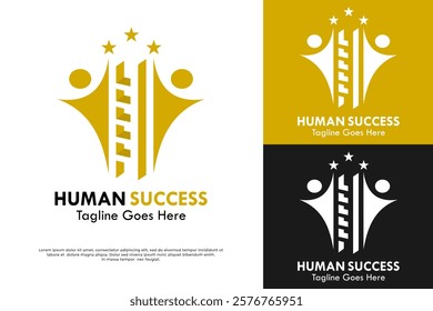 Human success design logo template illustration