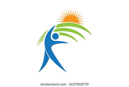 human sun Community adoption and care Logo Template vector design