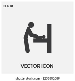 Human swaddles the baby pictogram flat icon isolated on white background.Premium quality.
