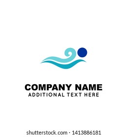 human swimming logo concept. flat design vector