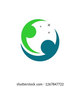 Human Swoosh Circle Logo Template