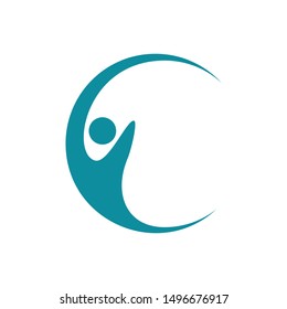 Human Swoosh Initial C Letter Graphic Icon
