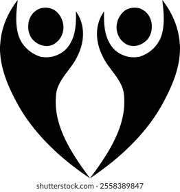 human symbol love shape black color vector 