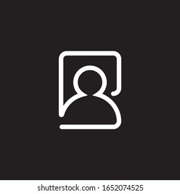 human symbol with speech balloon simple line