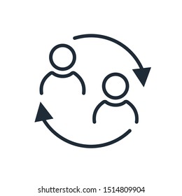 Human synergy. Vector icon isolated on white background.