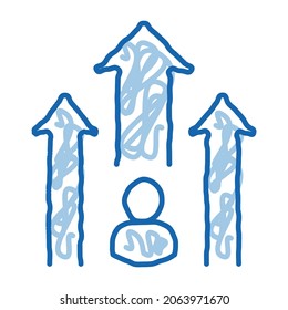 Human Talent sketch icon vector. Hand drawn blue doodle line art sign. isolated symbol illustration