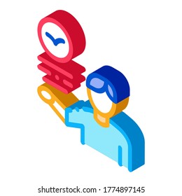Human Talking About Bird Icon Thin Line Vector. Man Ornithologist Talk About Bird, Fly Animal And Text sign. color isolated symbol illustration