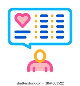 human talking about healthy life icon vector. human talking about healthy life sign. color symbol illustration