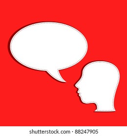 human talks in a speech bubble. vector