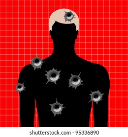 human target with bullet holes