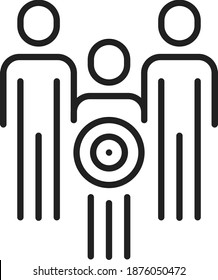 Icono de destino humano, ilustración vectorial