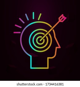 Mensch, Ziel im Sinn Nolan Symbol Einfache dünne Linie, Umrissvektor Vektor menschlichen Geistes Icons für ui und ux, Website oder mobile Anwendung
