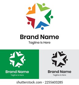 Human Team up Logo Design
