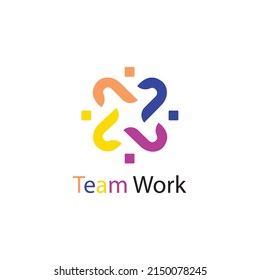 Human Team Work Logo Design Vector Stock Vector (Royalty Free ...