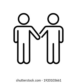 Human teamwork flat icon. Pictogram for web. Line stroke. Isolated on white background. Vector eps10. Business family concept