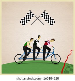Human teamwork - Leader of competition. Vector illustration